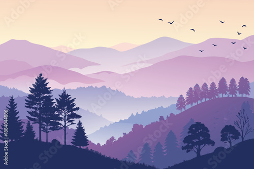 Serene Purple Valley Dawn