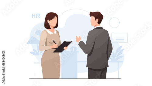 HR Manager Interviewing Candidate, Business Meeting, Professional Conversation