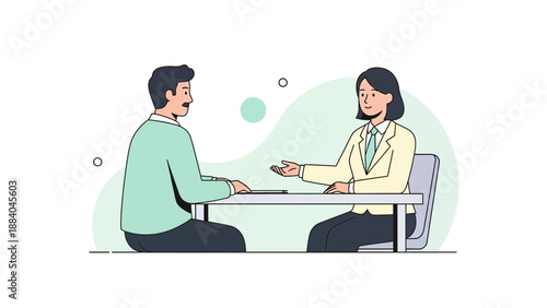 Job Interview Meeting - Business People Discussing at Desk