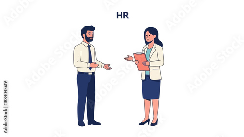 HR Manager Interviewing Candidate with Clipboard