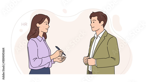 HR Manager Interviewing Job Candidate, Professional Conversation