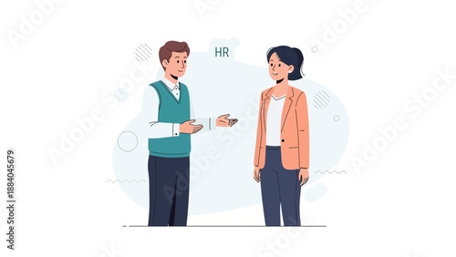 HR Manager Talking to Employee, Job Interview, Human Resources Meeting