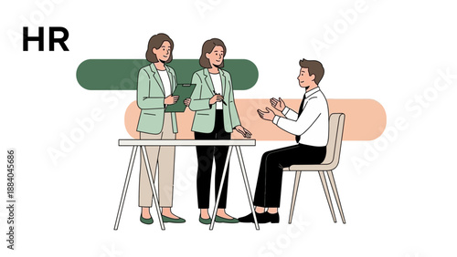 HR Meeting: Interview, Recruitment, Teamwork, Business Collaboration