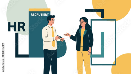 HR professional recruiting a candidate, job interview, employment, career growth