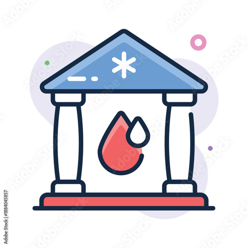 Carefully designed amazing flat outline icon of blood bank building