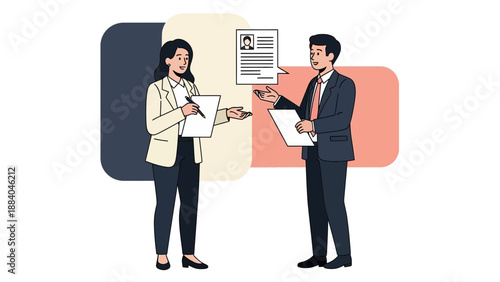 Job Interview: Hiring Manager and Candidate Discussing Resume