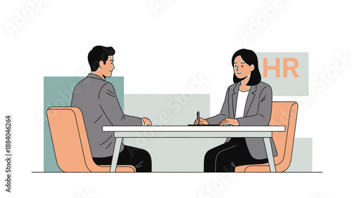 Job Interview: HR Manager Interviews Candidate for Employment