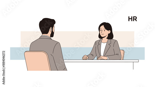 Job Interview HR Meeting - Candidate and Recruiter Discussing Career