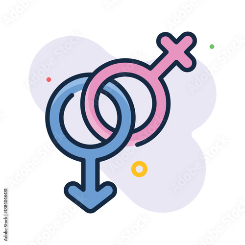 Well designed flat outline icon showing gender symbols in healthcare.