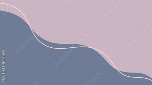 Elegant abstract wave pattern background with subtle organic curves dividing soft muted blue and gentle pastel pink tones, ideal for serene and sophisticated digital projects