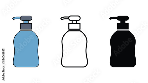 Three colorful hand sanitizer bottles on a white background
