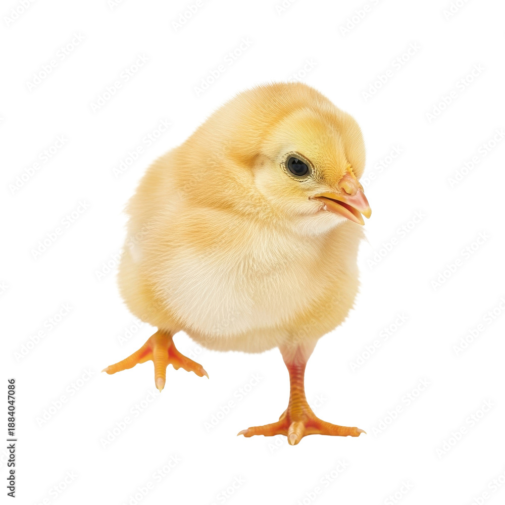 Fototapeta premium Cute Baby Chick Isolated Black Background