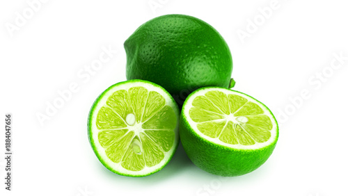Limes on a white background. High quality photo