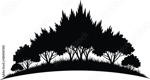 Forest silhouette nature background Vector