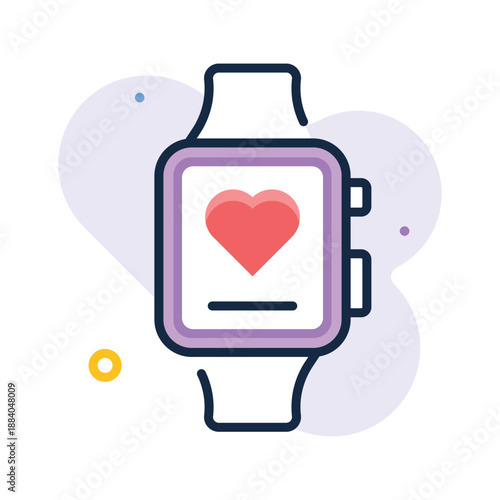 A modern flat outline icon representing smartwatch health monitoring
