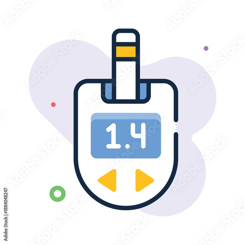 An amazing flat outline icon of portable glucometer in trendy design style