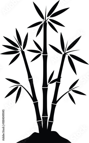 Minimalist bamboo silhouette Vector
