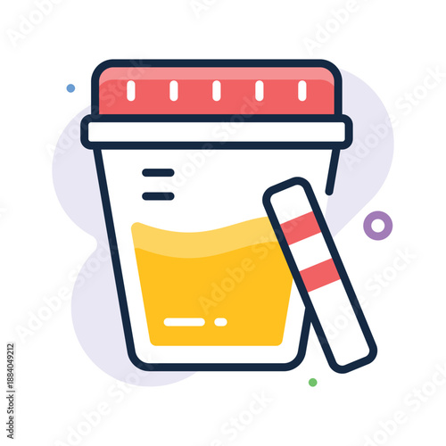 Laboratory urine sample container icon for medical testing diagnostics