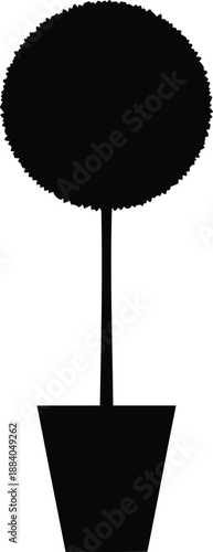 Modern minimalist potted plant silhouette Vector