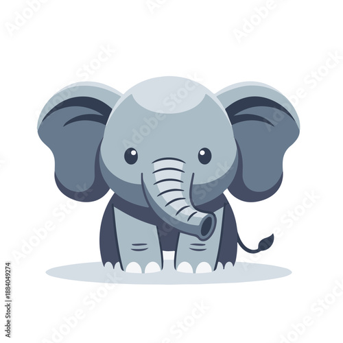 cute baby elephant , flat design, vector illustration, isolated on white backgrond