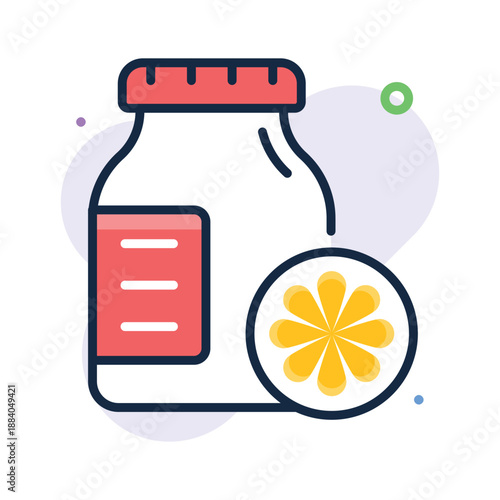 Medical vitamin supplement bottle flat outline icon, healthcare nutrition