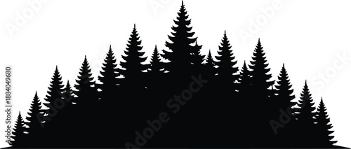Forest silhouette landscape Vector