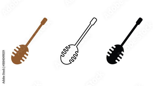 A set of three different colored back scratcher icons on a white background