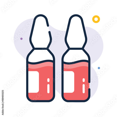 Premium flat outline icon of medicine ampoule, pharmaceutical, healthcare