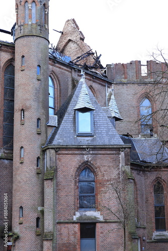Wallpaper Mural Vondelkerk Church Exterior Detail After the Fire in Amsterdam, January 2026 Torontodigital.ca