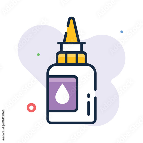 Flat outline style icon of nasal spray medicine, respiratory healthcare treatment
