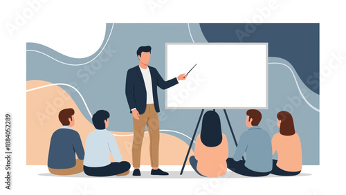 Business Training Presentation - Teacher Lecturing Students