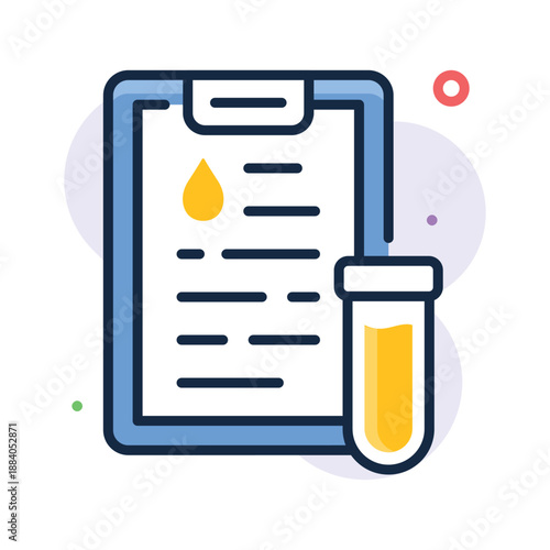 Medical laboratory report document icon, healthcare diagnostic results