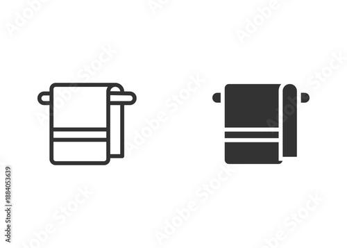 Towel Icon Set Multiple Style Collection