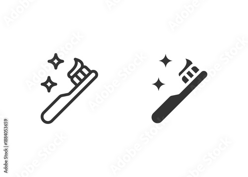 Toothbrush Icon Set Multiple Style Collection