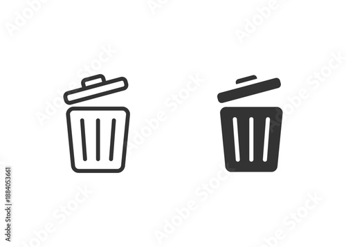 Trash Can Icon Set Multiple Style Collection