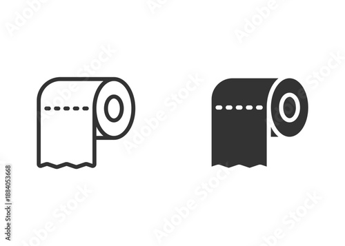 Toilet Paper Icon Set Multiple Style Collection