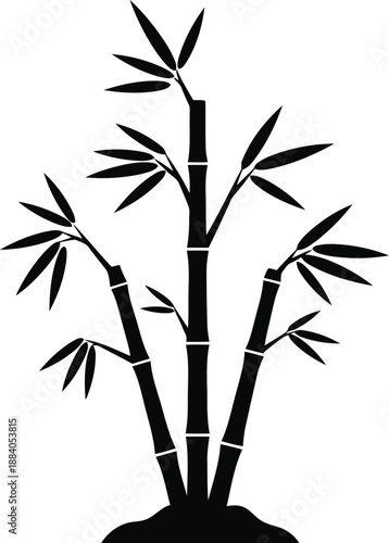 Minimalist bamboo silhouette illustration Vector