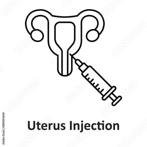 Uterus Injection Vector Icon which can easily modify or edit