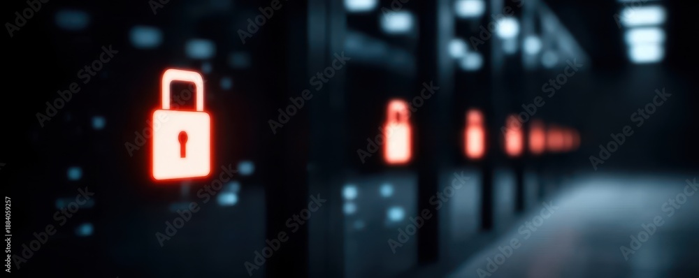 Fototapeta premium This firewall guided system manages confidential information using software across the private network