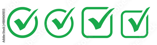 Green checkmark icon on white background