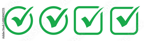 Green checkmark icon on white background