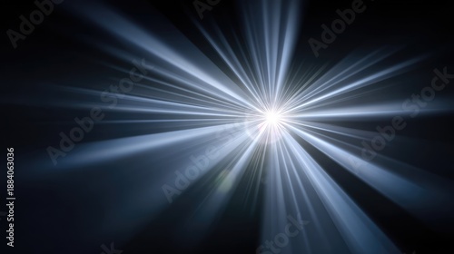 Bright and Radiant Light Beam with Ethereal Glow in Dark Background Creating a Stunning Visual Effect for Abstract Art and Design Projects