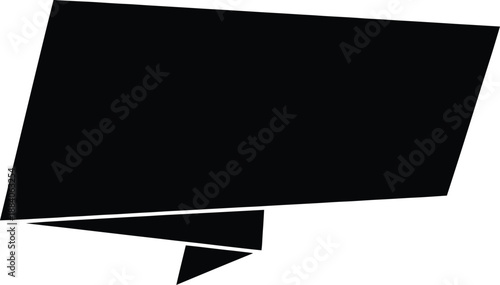Black Origami Banner Ribbon Vector Illustration Isolated on Transparent Background for Sales and Promotions