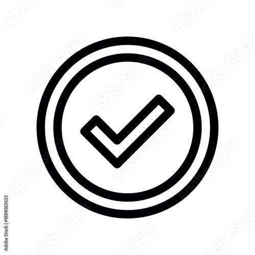 Circular Checkmark Button Icon for Task Completion Status
