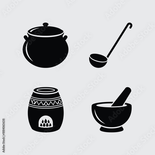 set of kitchen utensils
