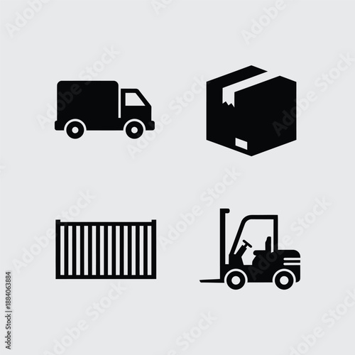 truck icons set