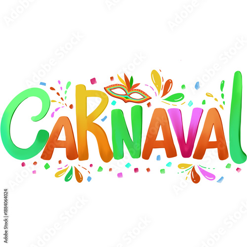  Colorful typography and decorations for the Carnival festival.