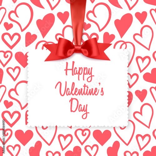 Happy Valentine's Day greeting card, Cute love sale flyer template, poster, label, ad, copy space vector illustration