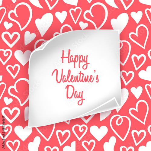 Happy Valentine's Day greeting card, Cute love sale flyer template, poster, label, ad, copy space vector illustration