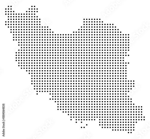 Black Dot Iran Map Asian Country